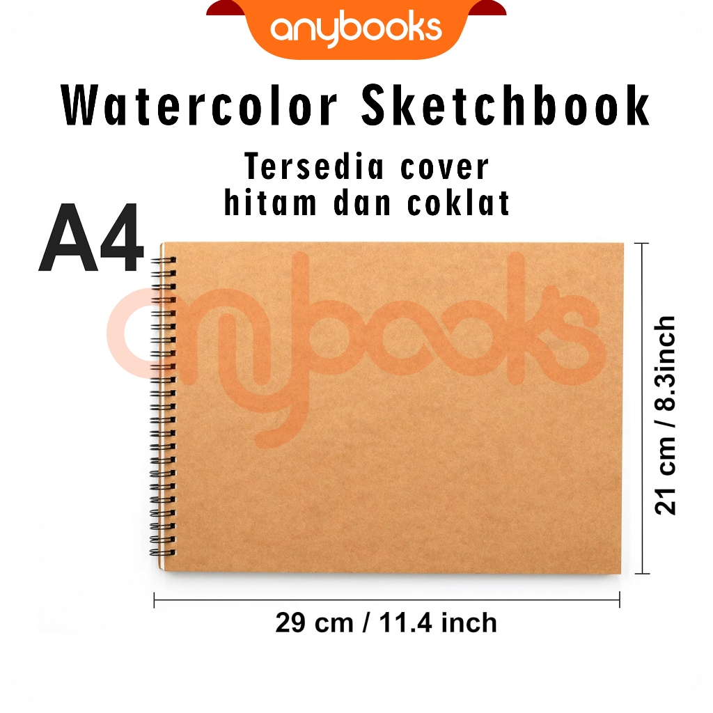 

Anybooks Buku Gambar Tebal Ukuran A4 Premium Sketchbook Watercolor Buku Gambar Sketsa Tebal 250 gsm
