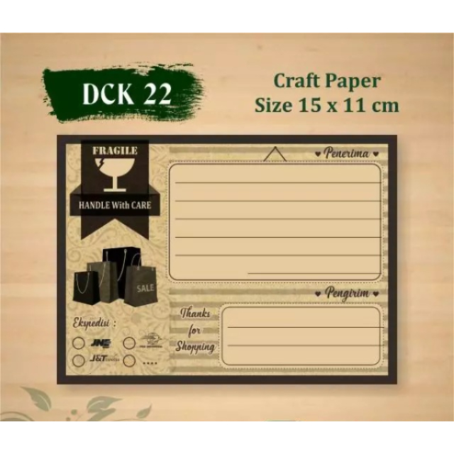 

[100 pcs] LABEL PENGIRIMAN SUPER BESAR KERTAS KRAFT OLSHOP READY STOCK
