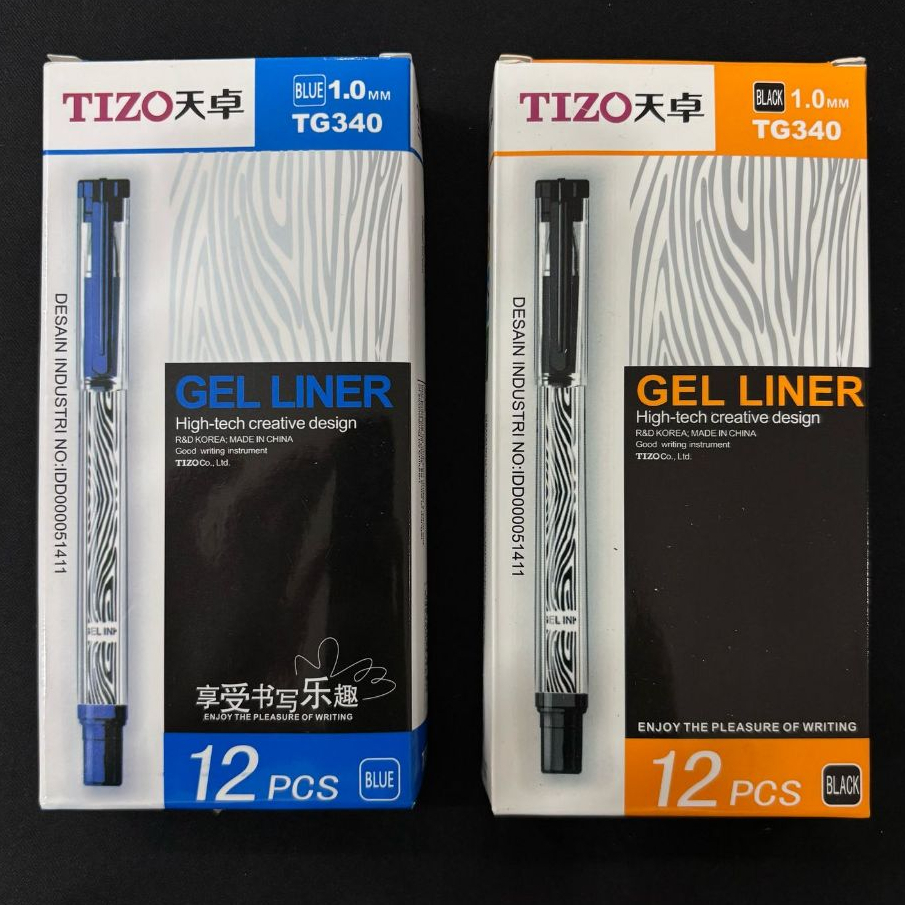 

(ISI 12PCS) PULPEN GEL LINER TIZO 1.0MM PACK / pulpen 1.0 mm