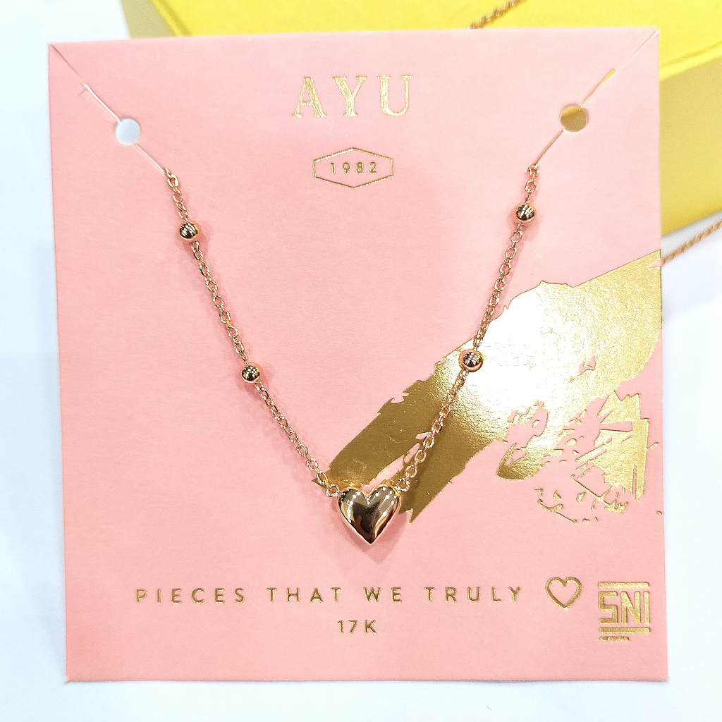 Kalung emas fashion love kadar 17k/750% berat