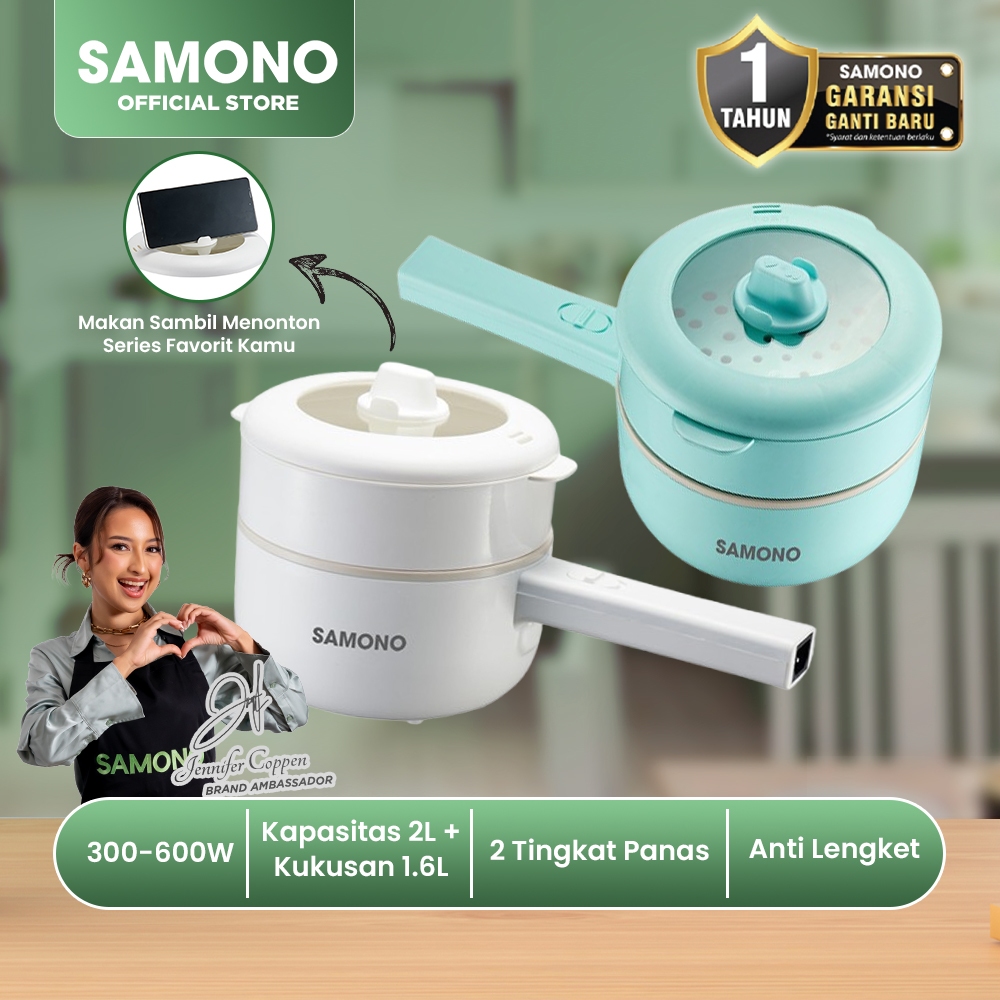 SAMONO Panci Listrik 2L Anti Lengket alat dapur alat masak alat masak listrik panci mpasi bayi panci