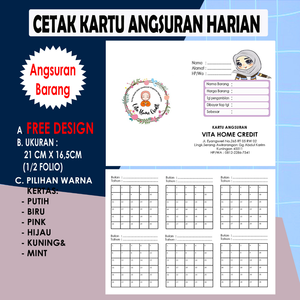 

KARTU ANGSURAN HARIAN/KARTU KREDIT HARIAN