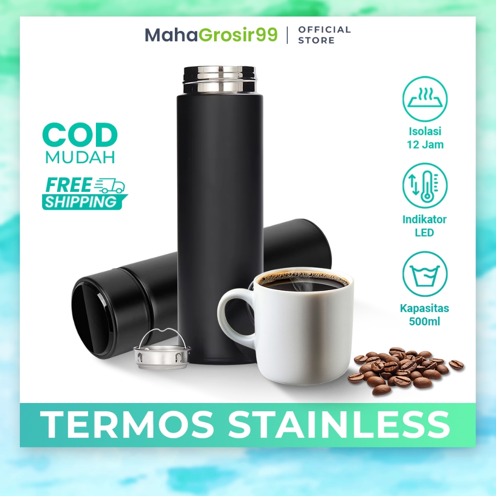 Tumbler Termos Tempat Botol Minum Tahan Panas LED