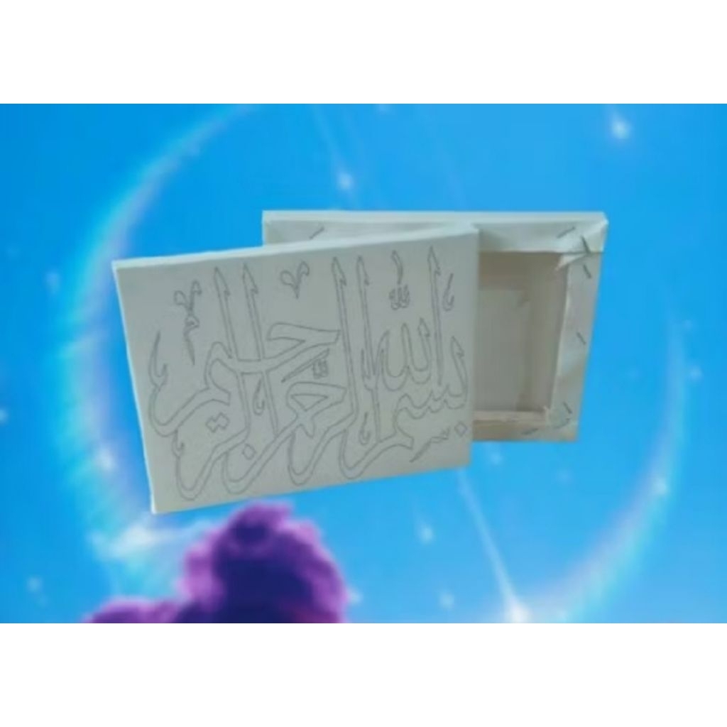 

kanvas lukis sketsa kaligrafi ukuran 30x30 siap pakai