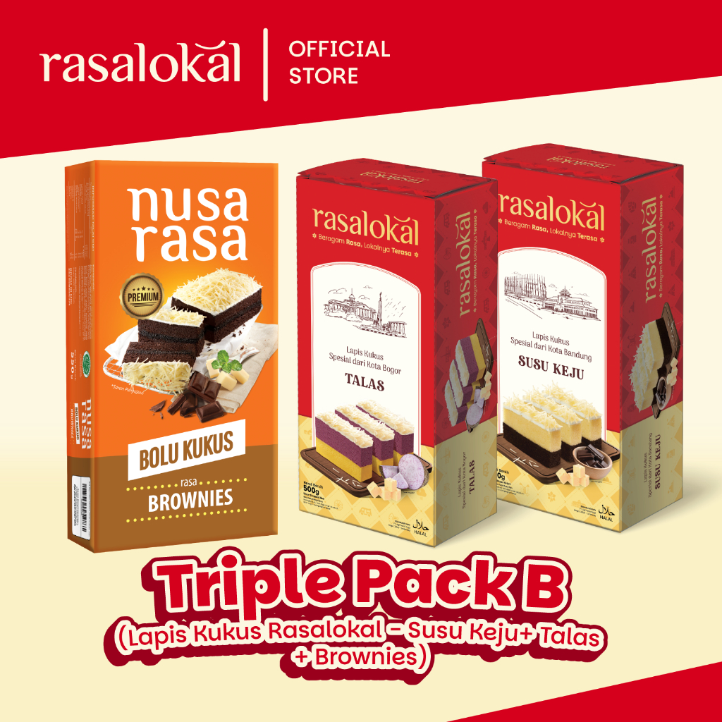 

Triple Pack B (Rasa Lokal - Susu Keju + Talas + Brownies