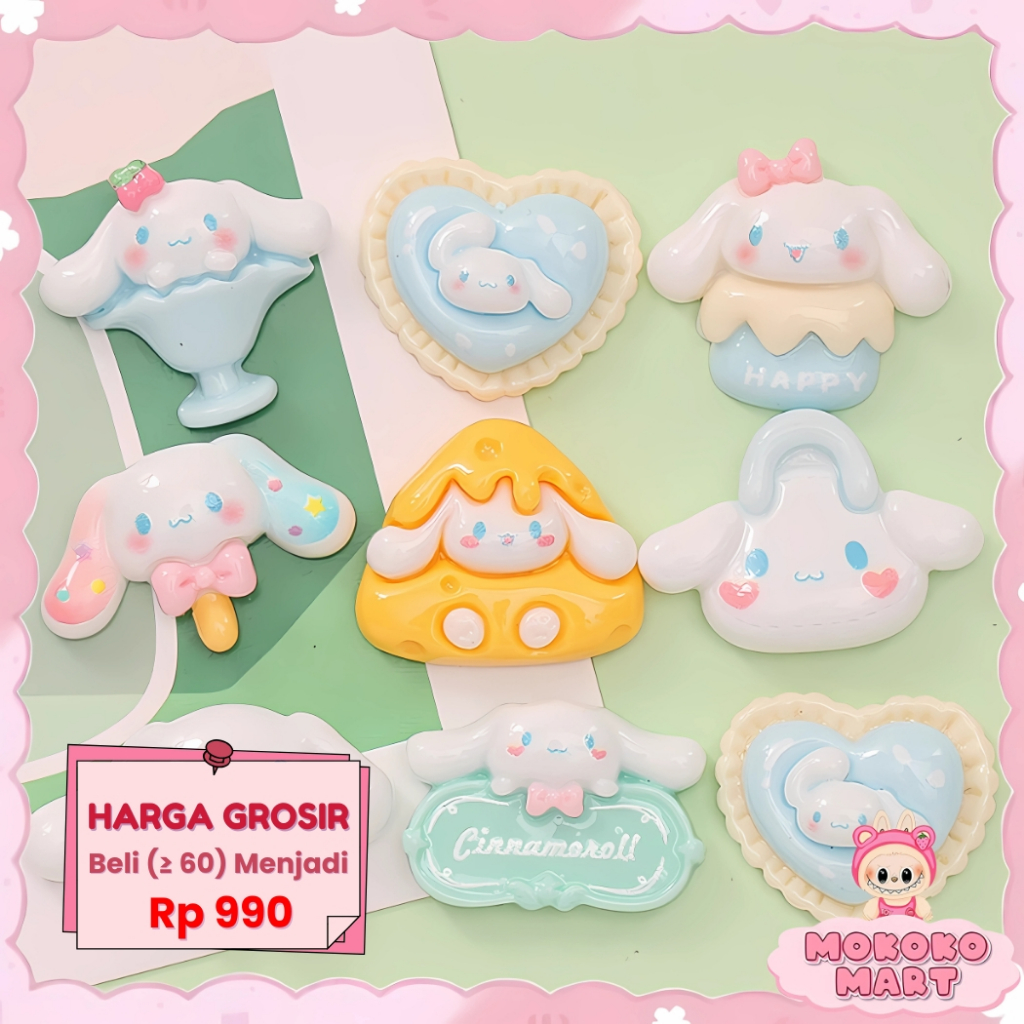 

MM Stiker 3D Resin Clay DIY Aksesoris Dekorasi Case HP Botol Minum Motif Cinnamoroll Mainan