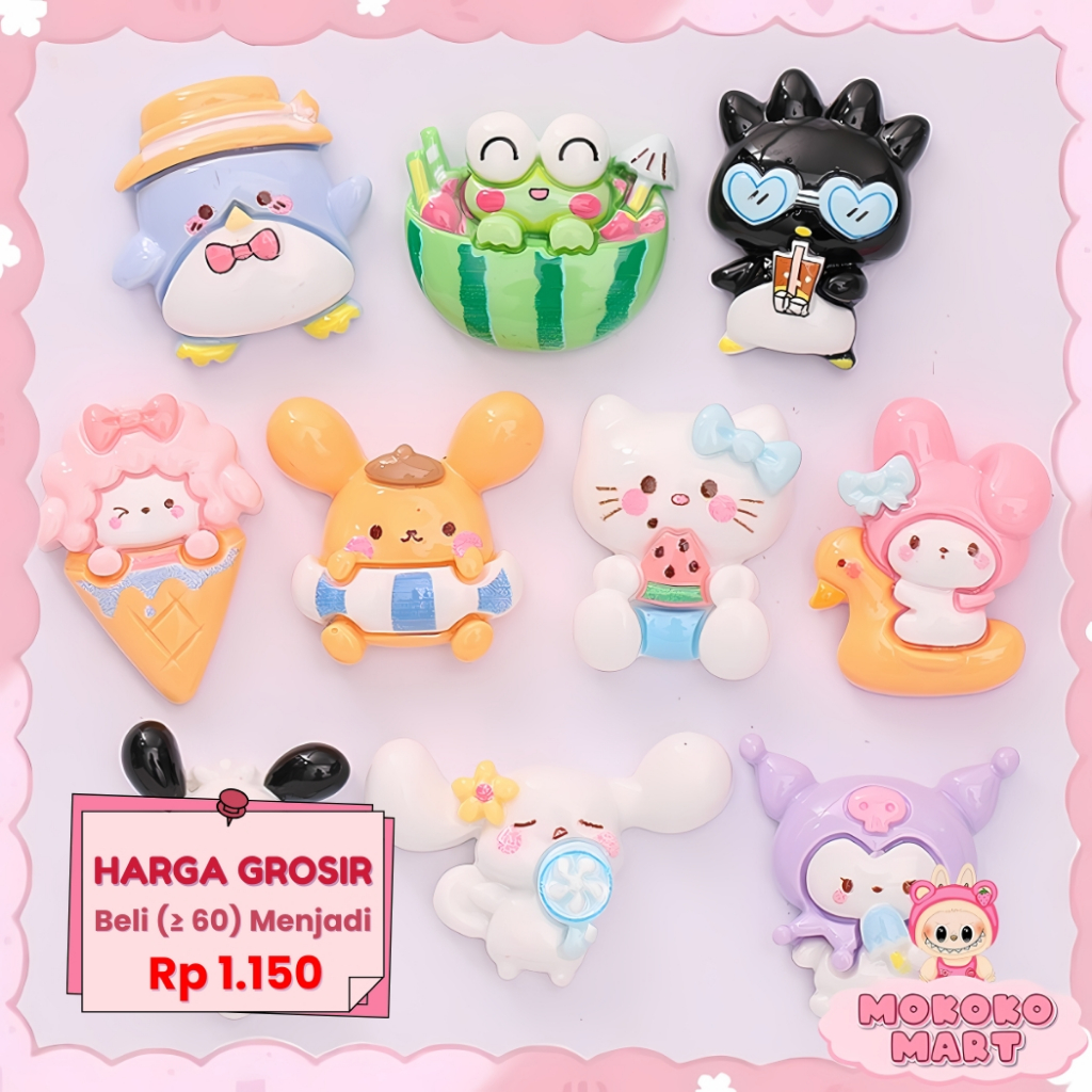 

MM Stiker 3D Resin Clay DIY Dekorasi Anak Deco Botol Minum Dompet Kotak Pensil Motif Sanrio 3D-018