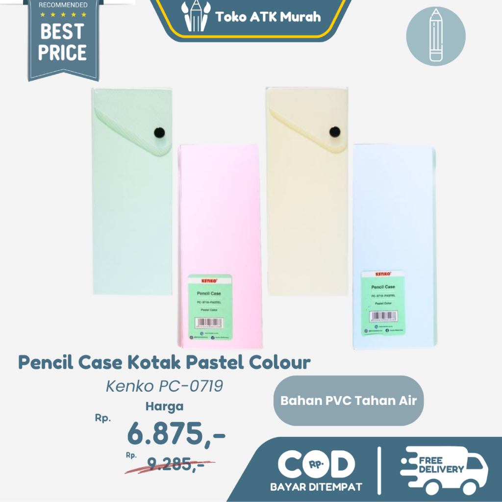 

Tempat Pensil Kotak - Pencil Case Pastel Color Kenko CP-0719
