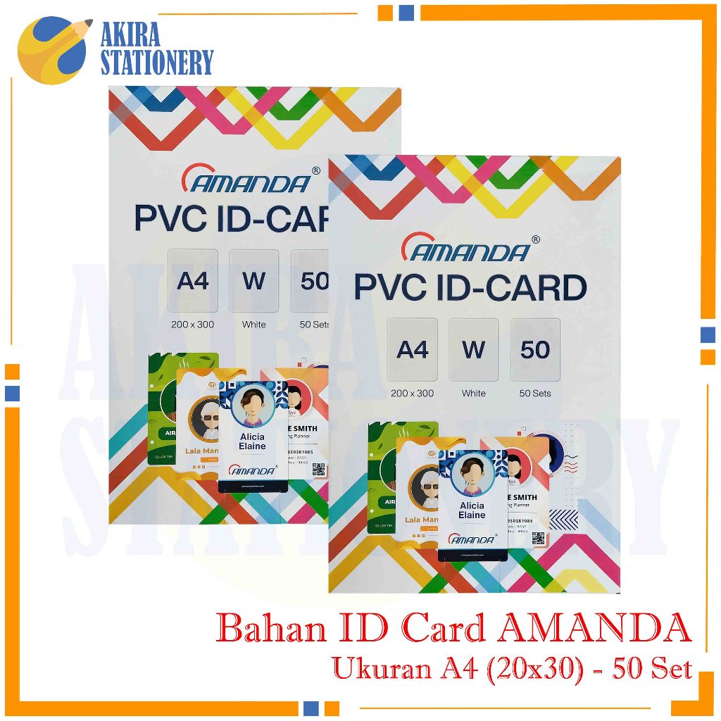 

Bahan PVC Amanda ID Card A4 isi 50 pcs / Kertas PPC Bahan ID Card A4 Putih Ukuran 20 x 30 cm / PVC Sheet Printable Card isi 50 Set tebal 0.76 mm / 760 mic
