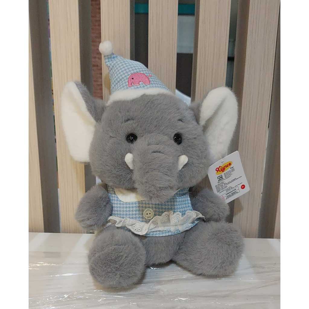 Boneka Gajah Lucu Topi Pesta - Boneka Lucu untuk Kado Anak dan Bayi