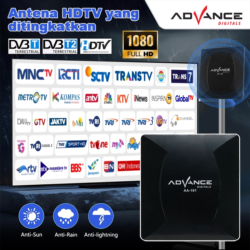 ADVANCE Antena TV Indoor Outdoor TV Digital Analog Tabung dan LED