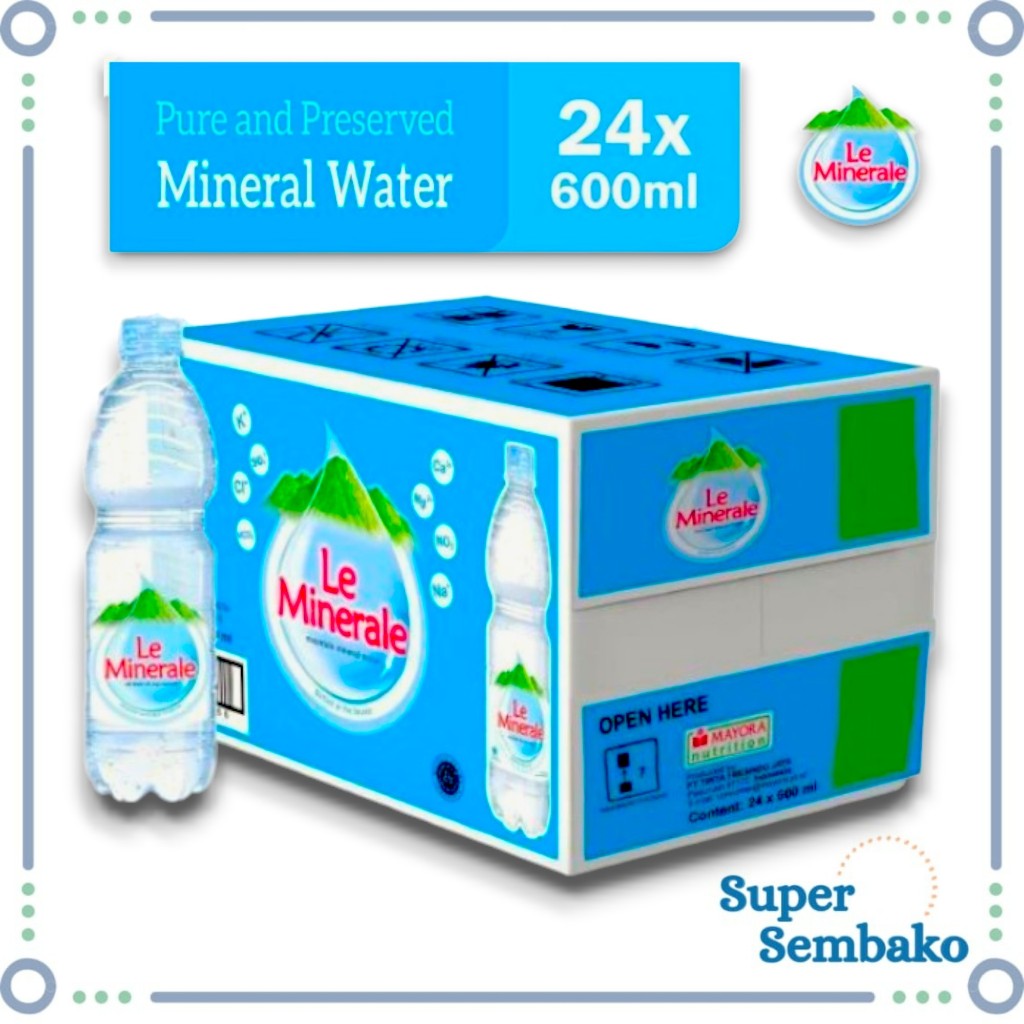 

AIR MINERAL LE MINERALE BOTOL 1 DUS KARTON 600ml X 24 BOTOL