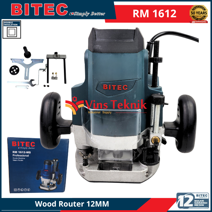 BITEC RM 1612 Mesin Profil Kayu Besar Wood Router 12MM 1600Watt RM1612