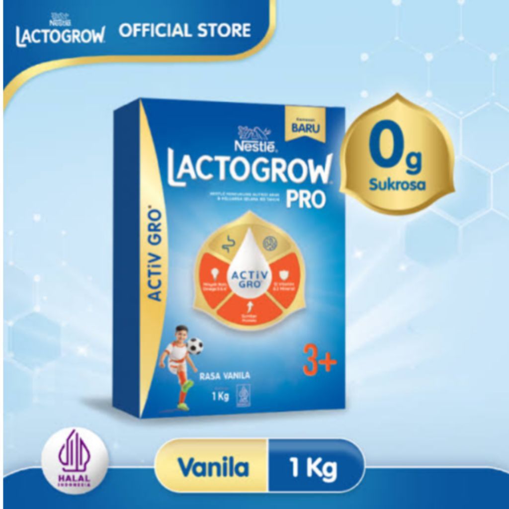 

LACTOGROW 3+ Rasa Vanila dan Madu susu Pertumbuhan untuk anak 1kg