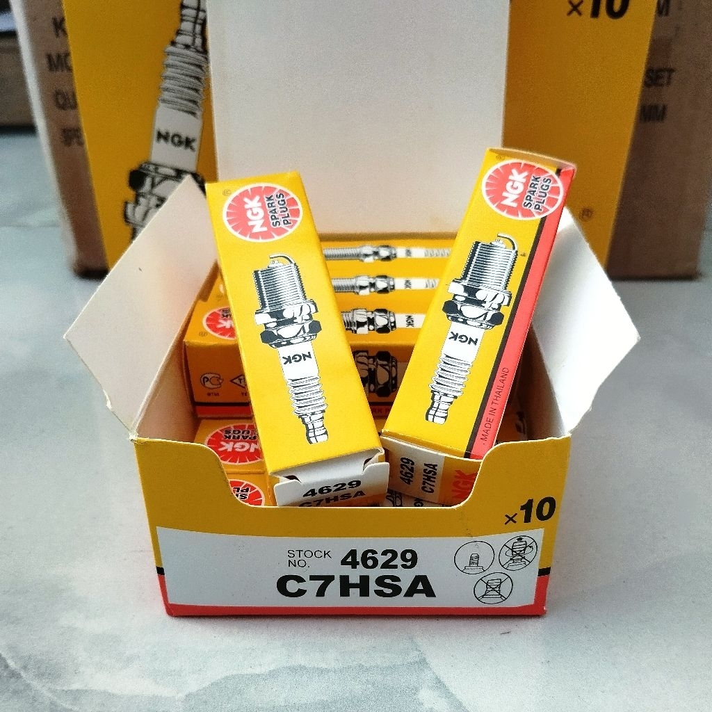 (10 PCS) Busi C7HSA NGK Busi Motor Supra/Revo/Grand/Legenda/Beat Lama - Busi Motor Honda (NGK)