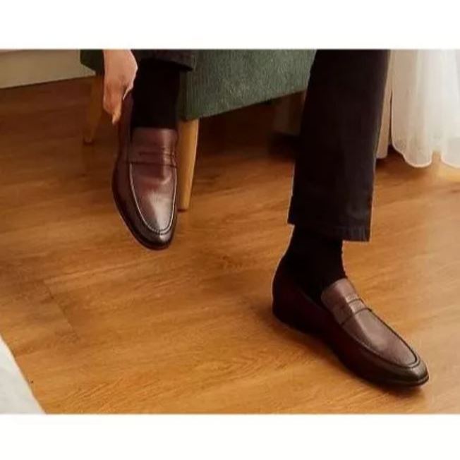 Sepatu Pantofel Pria Gino Mariani Gonzalo Leather Burgundy Shoes Original