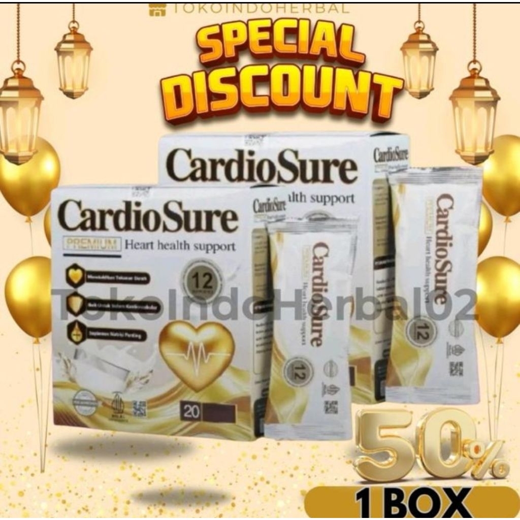 

CardioSure SUSU CARDIOSURE MILK ORIGINAL Obat Herbal Atasi Hipertensi Struk Jantung & Asam Urat Kolesterol Lemak 1 Box Special Discount