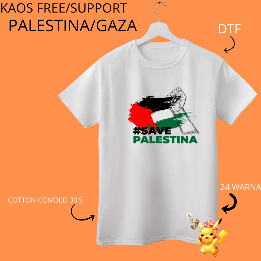 Baju kaos Palestina Kaos Save Gaza cowok cewek anak dewasa Klinikbajujkt type7