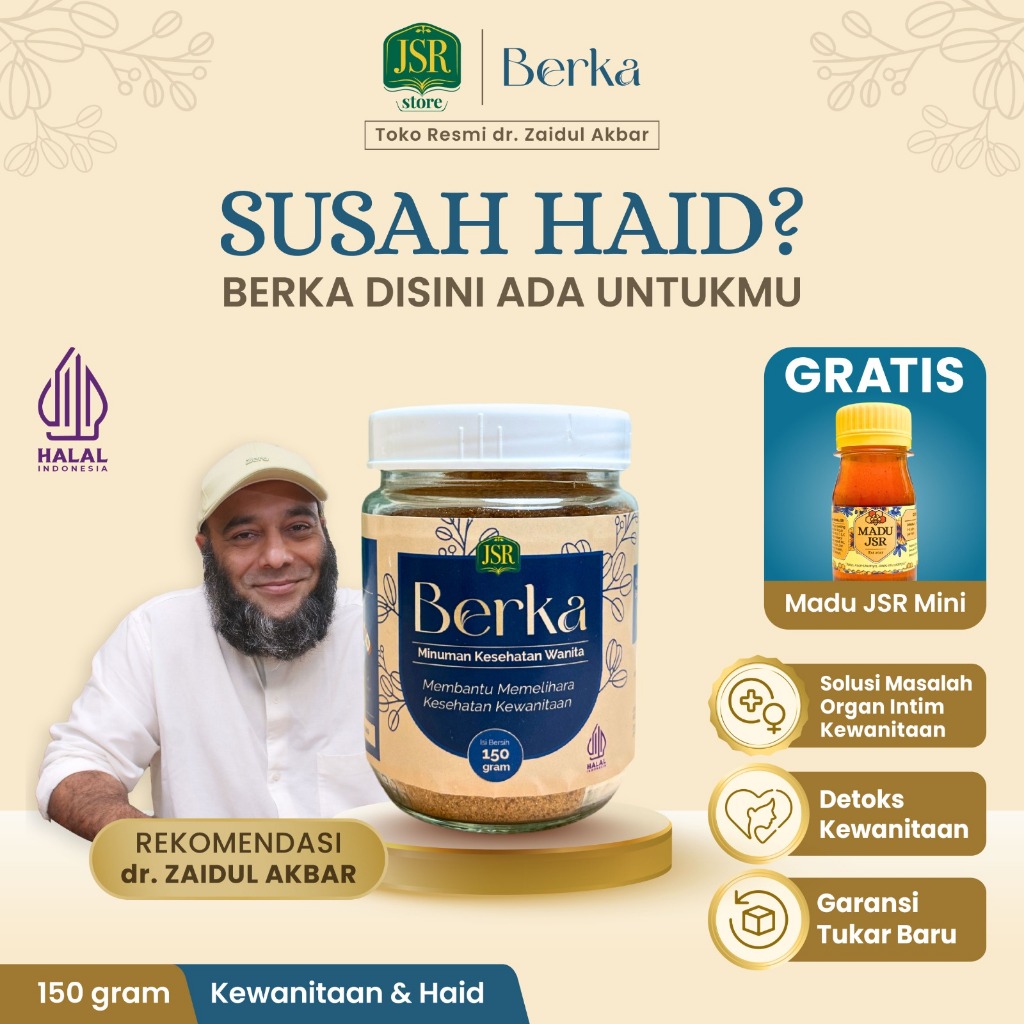 

BERKA JSR dr Zaidul Akbar Minuman Kewanitaan - Pelancar Haid, PCOS, Nyeri Haid - 150gram Ukuran Baru