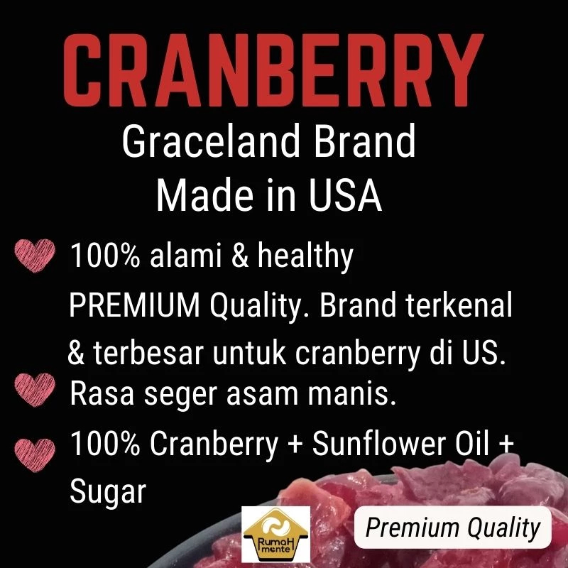 

Dried Fruits Cranberry Buah Kering Alami Tanpa Pengawet, Cocok Untuk Diet, Minuman Infused Water,