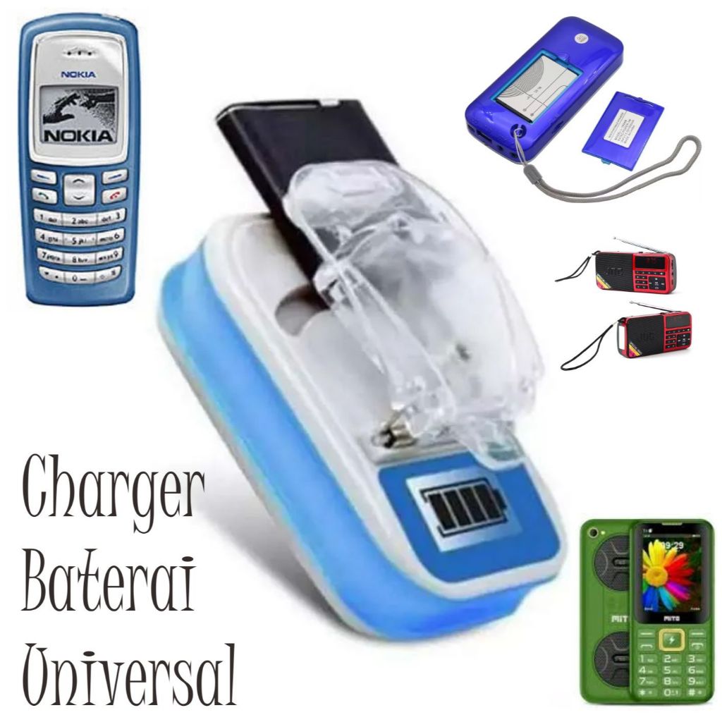 Charger Desktop untuk Cas Batre HP Speaker MP3 Player Portable Hape Jadul Lama Cina Mito Cross Advan