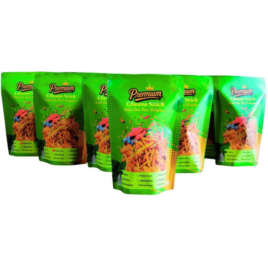 

Premium Cheese Stick Renyah Gurih Snack Pedas & Original 100gr [Voucher Spcl 4, 10, 25, 50, 100 Pcs]