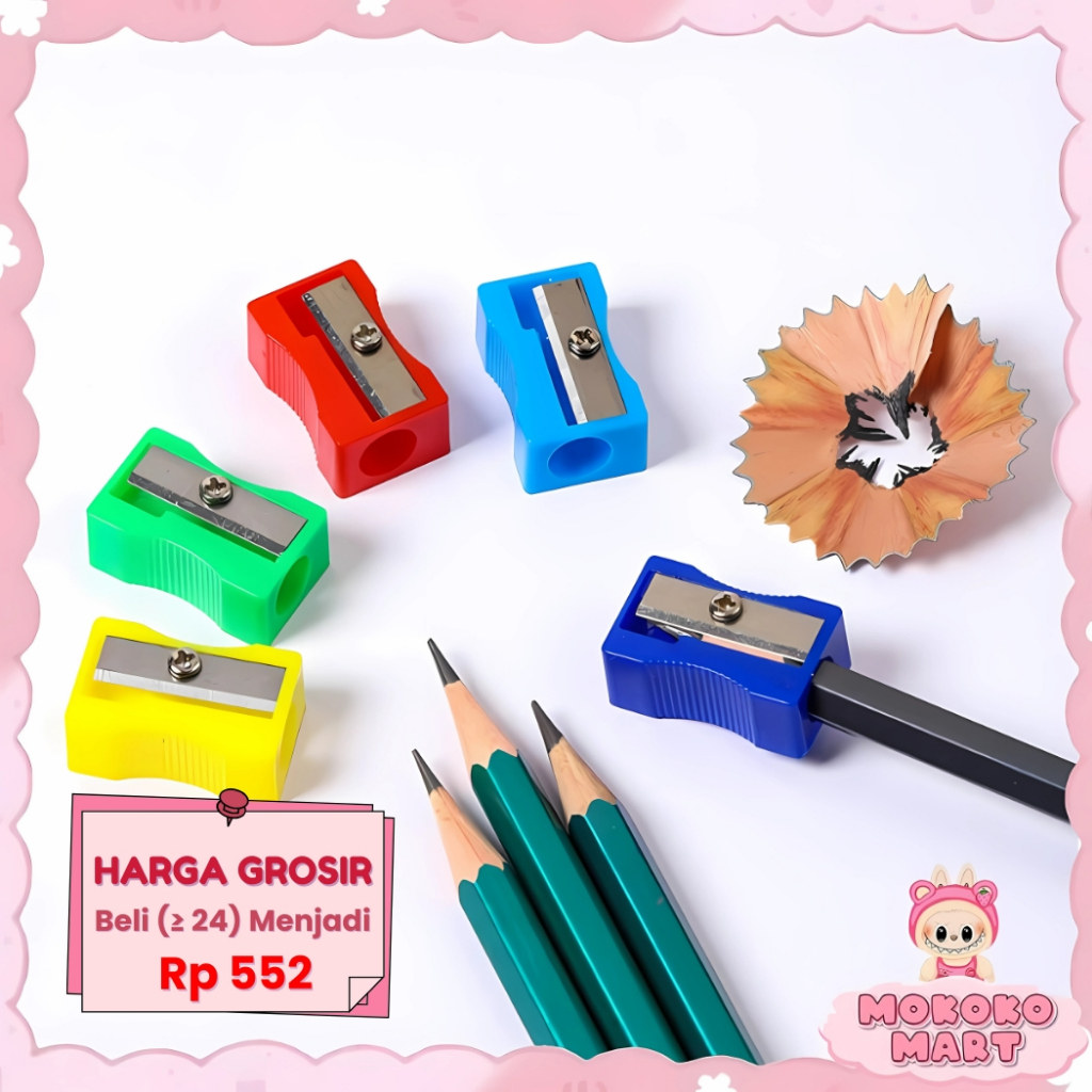 

MM Rautan Pensil Murah Peraut Pensil Alat Tulis Kantor Rautan Mini Unik Warna Warni Termurah LG-56