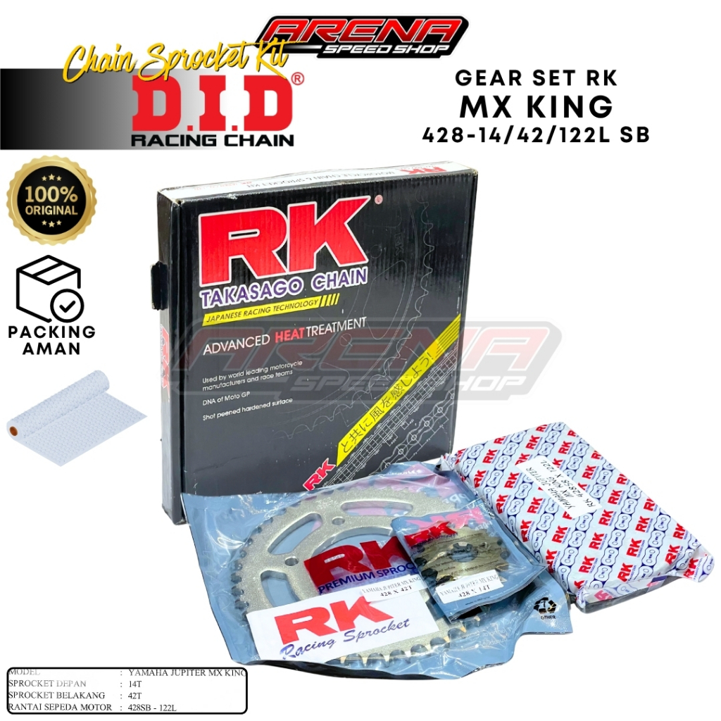RK Takasago Sprocket Chain Kit for MX King Paket Gir Gear Set Jupiter MX King 150 Original RK Malays