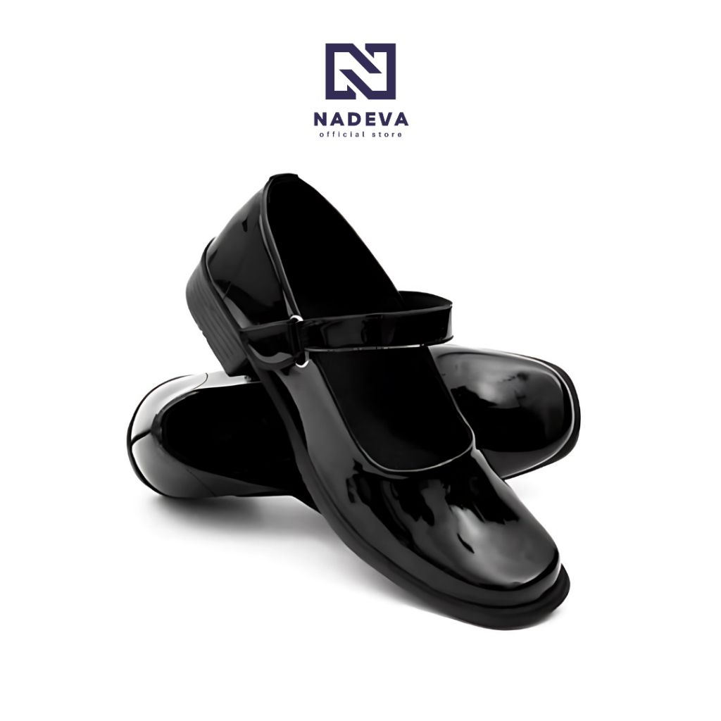 Sepatu Pantofel Kerja Wanita Ukuran Jumbo Sepatu PDH Pantofel Perempuan Warna Hitam Kilap