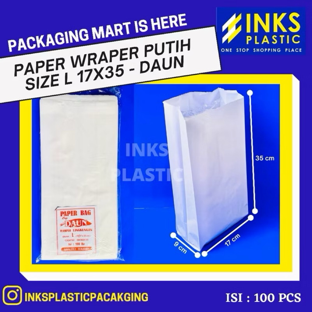 

PAPER WRAPER BAG SOSBAG SIZE 17x35 L DAUN