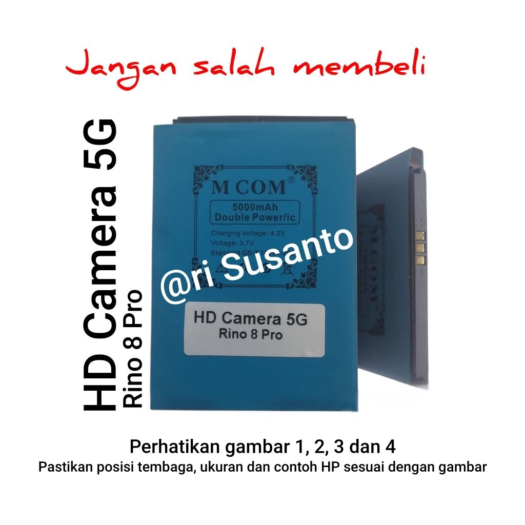 ,Baterai MCOM for HD Kamera 5G Rino 8 Pro Double Power 5000mAh batere batre batrai battery