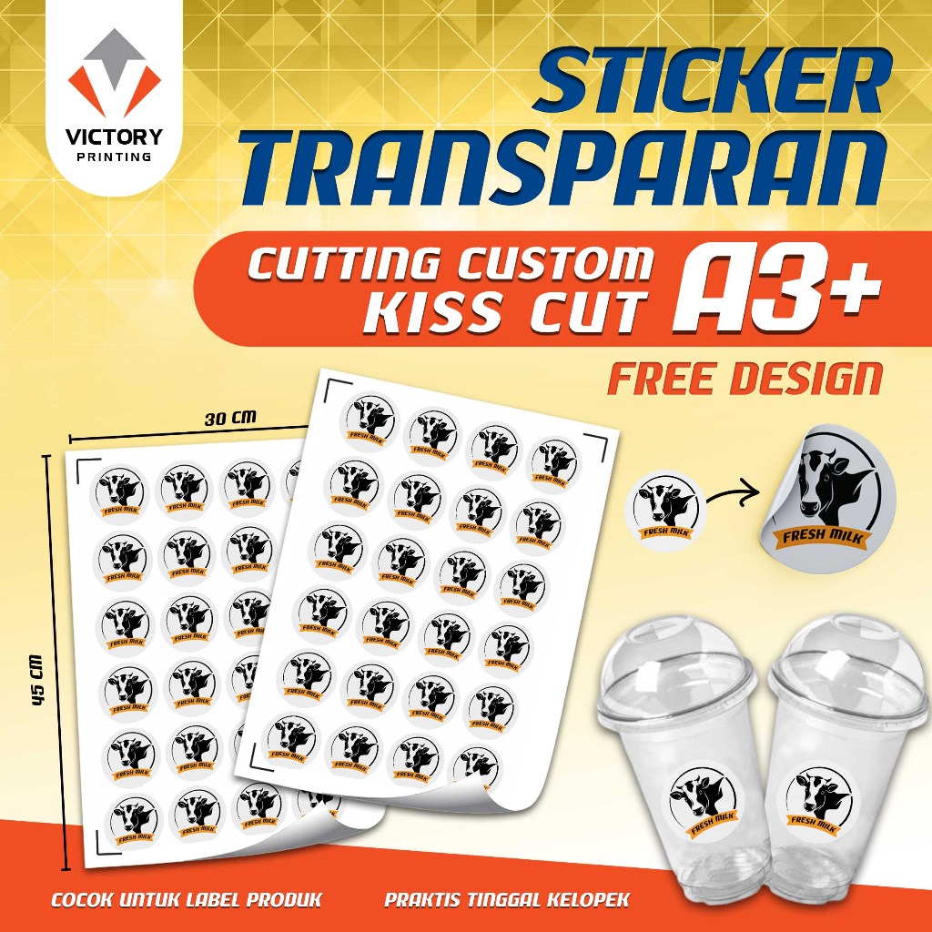 

STIKER LABEL TRANSPARAN / STICKER LABEL KEMASAN / STIKER CUTTING Murah Jakarta