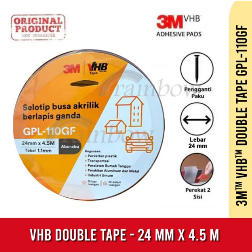 

3M VHB Double Tape ukuran 24 mm x 4.5 M