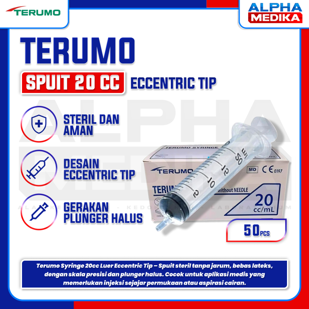 TERUMO - Spuit 20cc Terumo "BOX" Eccentric Tip Lubang Pinggir / Spuit 20ml Terumo "EC" / Syringe