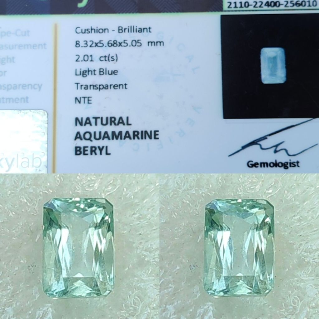 Natural Aquamarine Beryl Memo Sky Lab