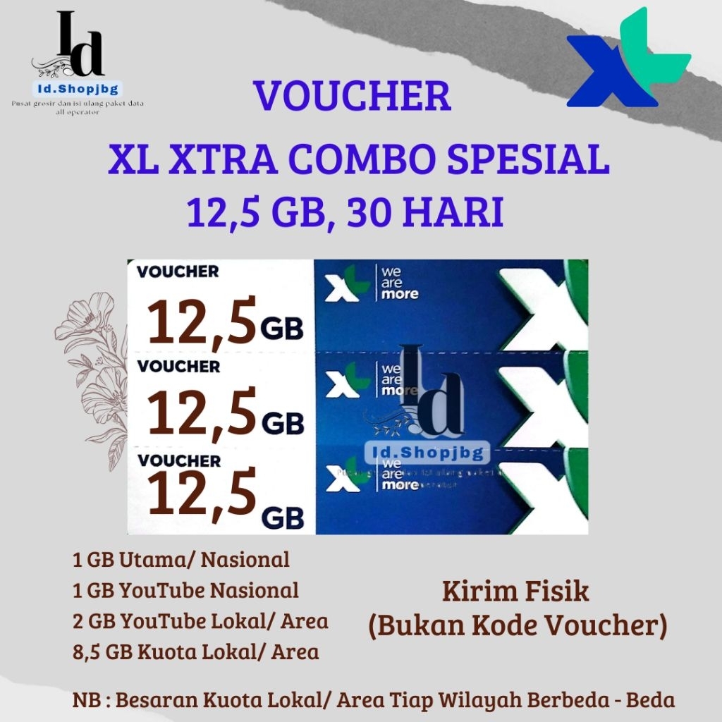 Voucher XL Xtra Combo Spesial 12,5GB, 30 Hari (Kirim Fisik)