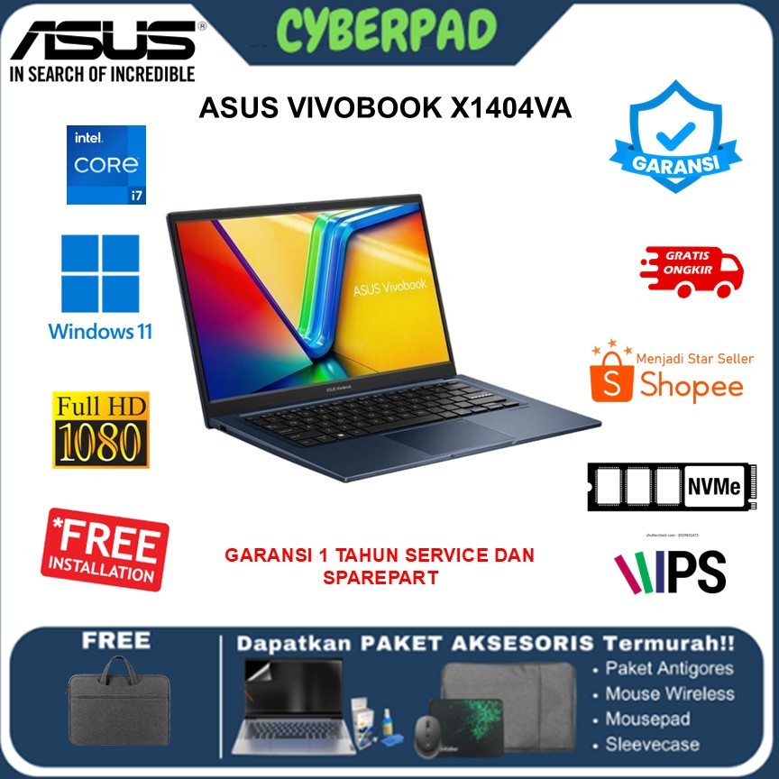 Laptop ASUS VIVOBOOK X1404VA I7 1355 16GB 512GB W11H 14.0FHD IPS BLUE