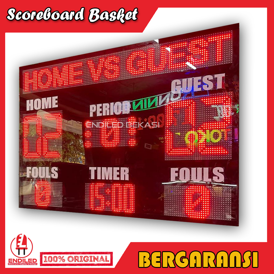 SCOREBOARD BOLA BASKET FUTSAL PAPAN SCORE DIGITAL RUNNING TEXT
