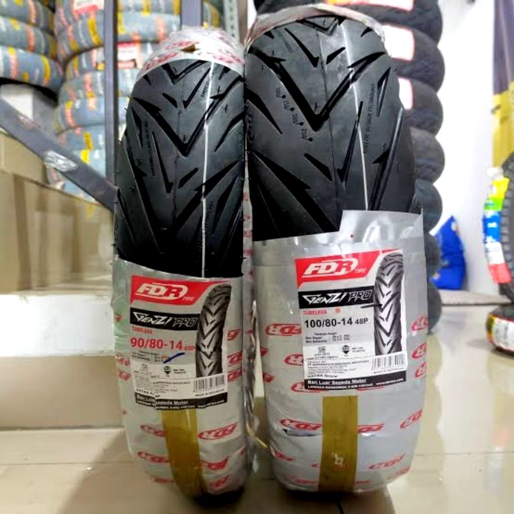 BAN MOTOR METIK FDR KENZI VARIO 150. VARIO 160 UKURAN 100/80&90/80 TUBLES UKIR BATIK FREE PENTIL TUB