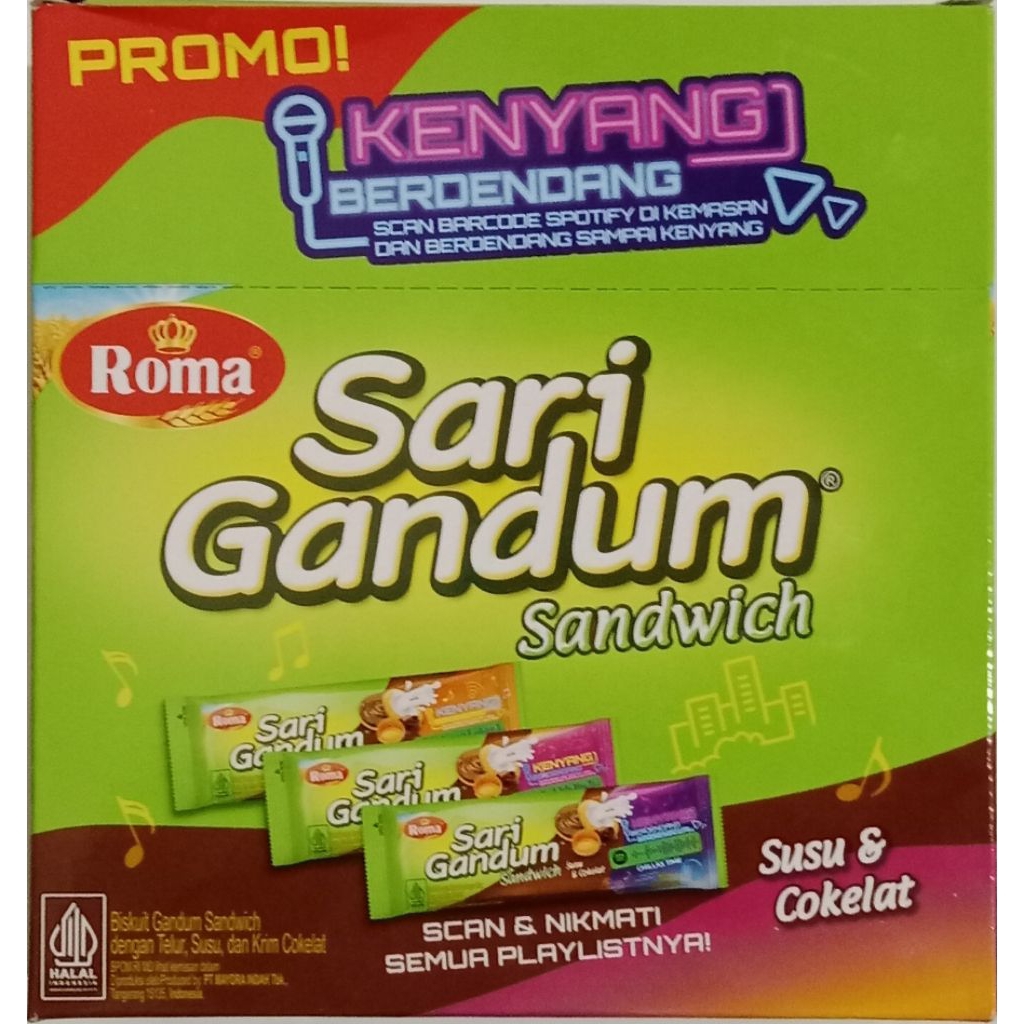 Roti Roma Sari Gandum Sandwich 324g isi 12 pcs