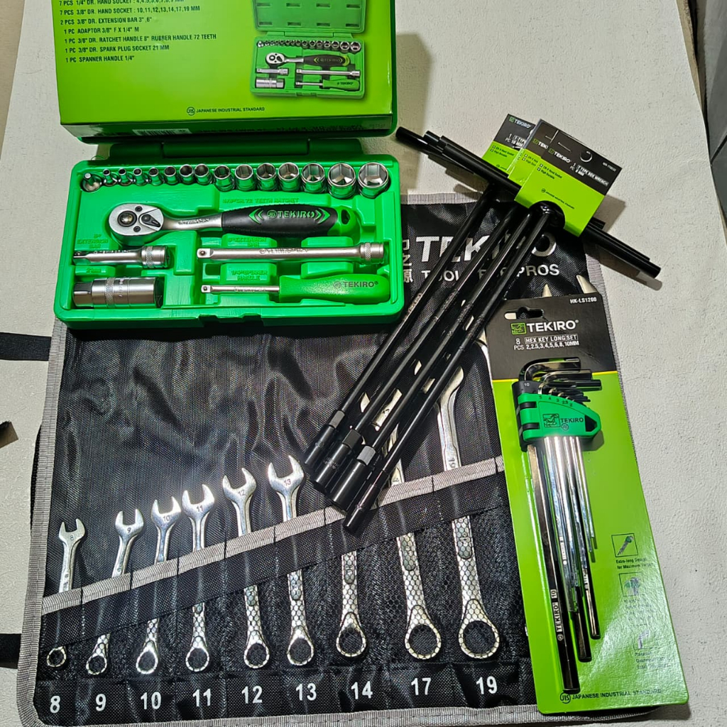 Promo TEKIRO Paket Lengkap Tools Set / Perkakas Bengkel / Alat-Alat Bangkel Lengkap Murah