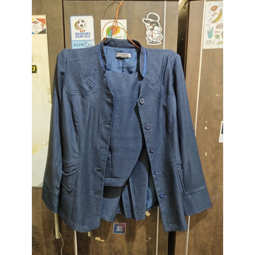 SET SERAGAM GURU PDH NAVY WANITA size S