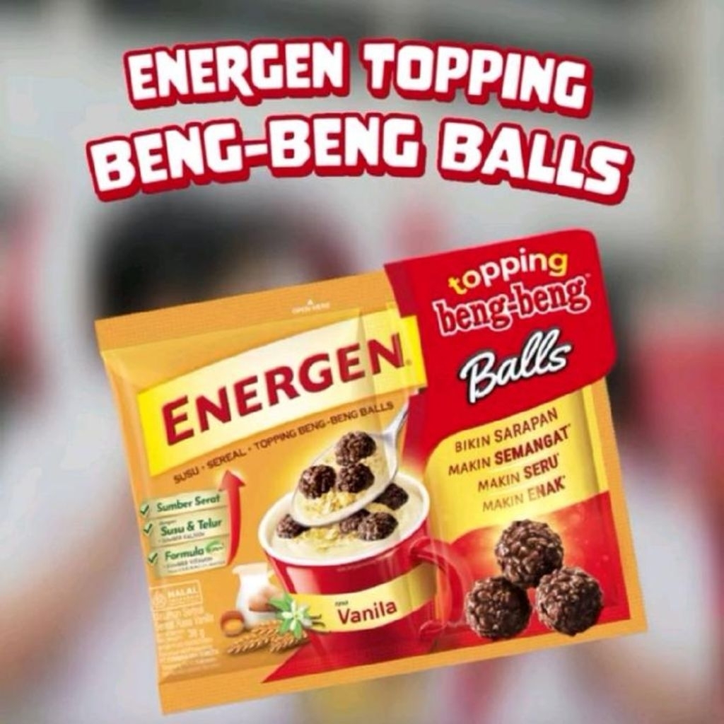 

ENERGEN Vanilla Topping Beng Beng Balls (1 Renceng isi 10 Sachet)/Susu Energen Toping - BENG-BENG BALLS