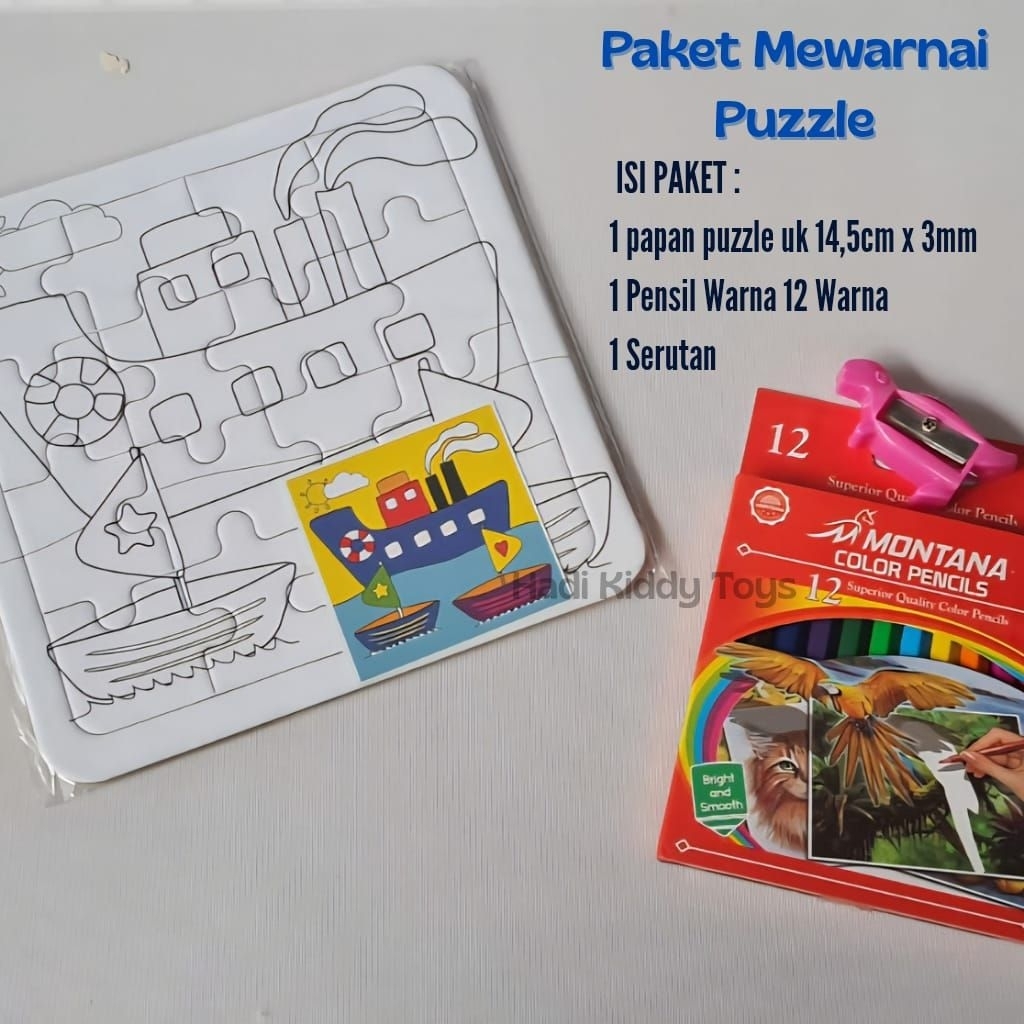 

Set Mewarnai Puzzle Lengkap Dengan Pensil Warna 12 Warna Bonus Serutan