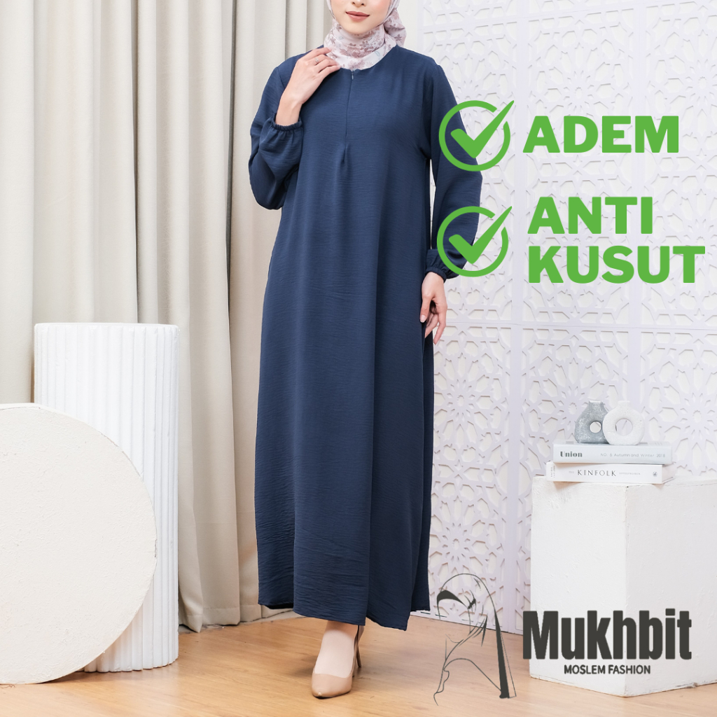 Dress Hitam Polos Gamis Remaja Wanita Premium Jumbo Terbaru Kekinian Simple Elegan Murah
