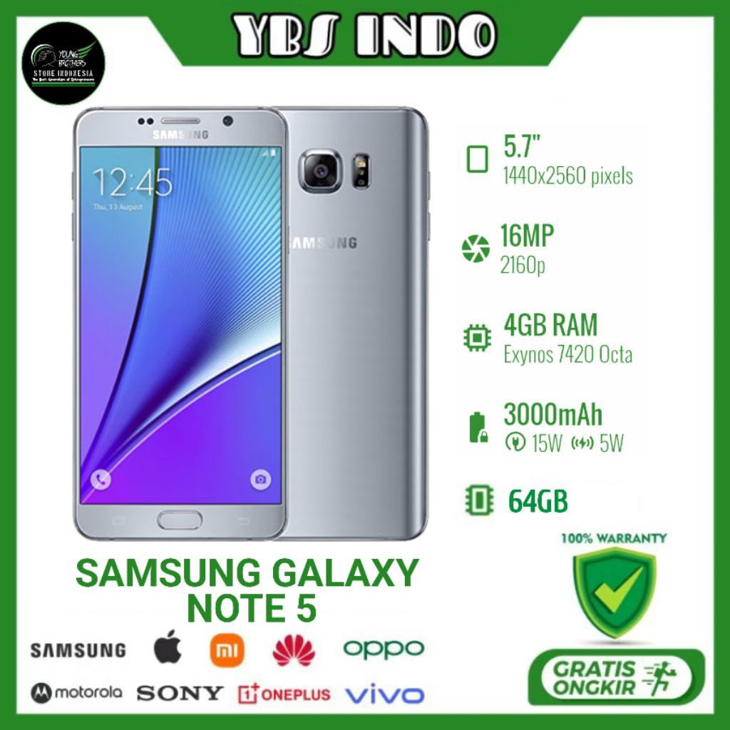 Samsung Galaxy Note 5 SEIN - Smartphone Second Bergaransi