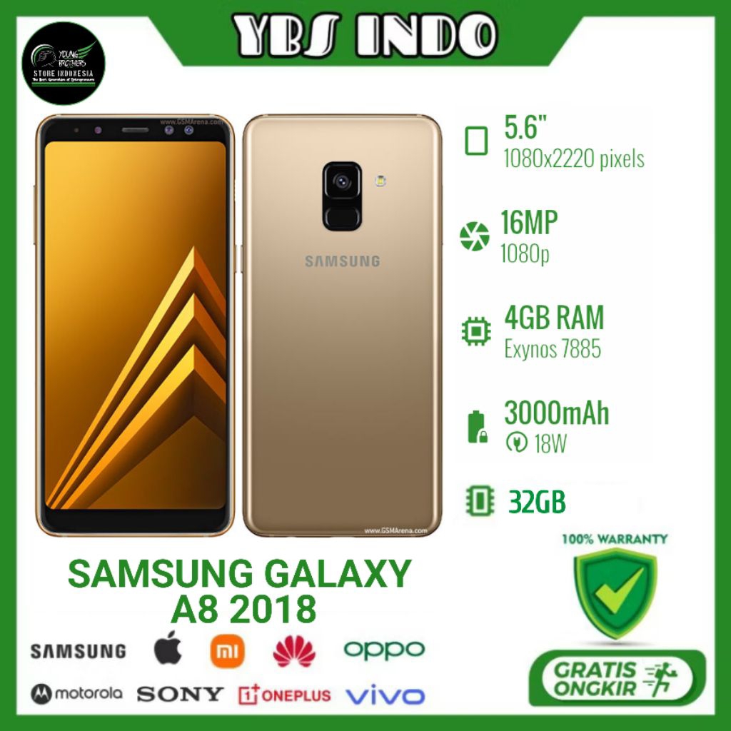 Samsung Galaxy A8 2018 Ram 4/32Gb - Smartphone Second Bergaransi
