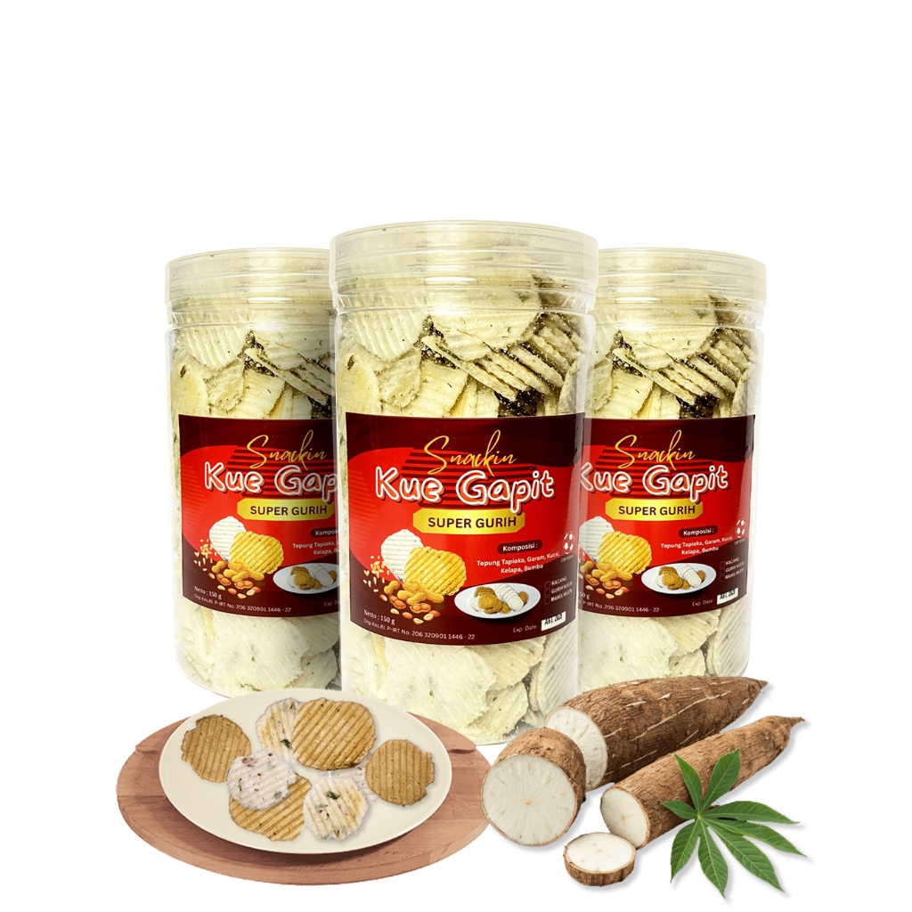 

Kue gapit cemilan snack super gurih dan Renyah 1000 ml / 300 gr GURIH