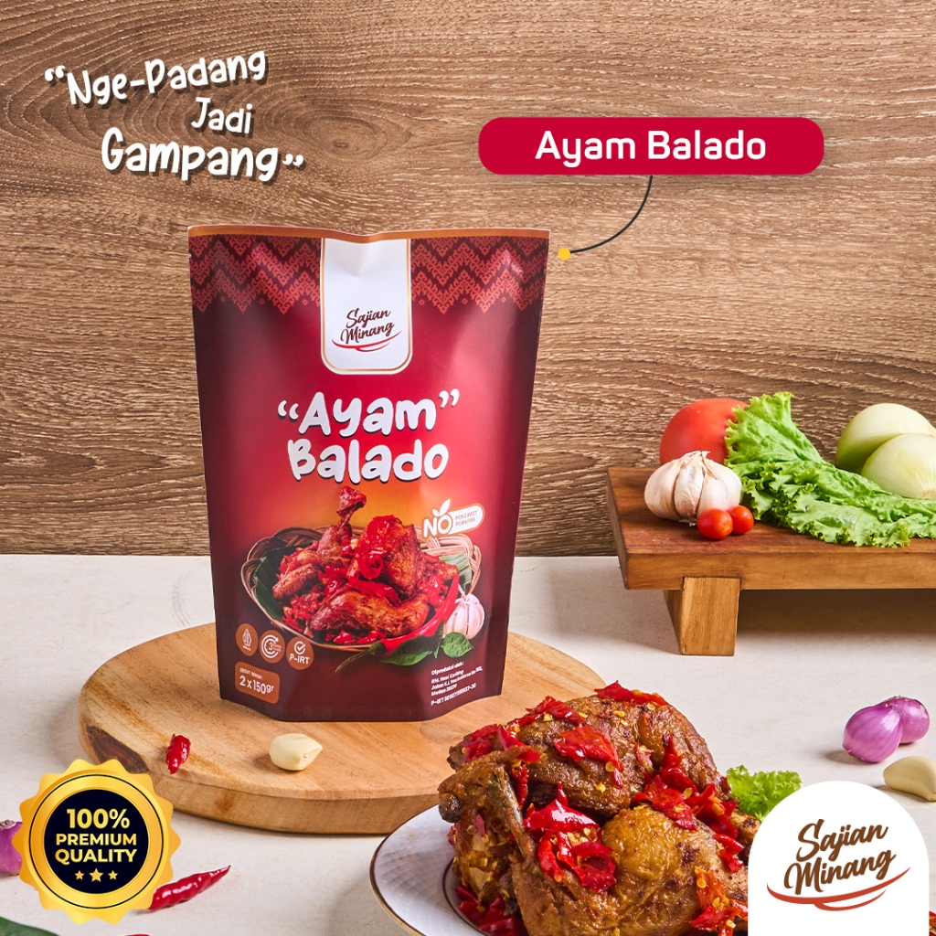 

Sajian Minang – Ayam Balado Ready to Eat Khas Padang | Lauk Instan Siap Saji