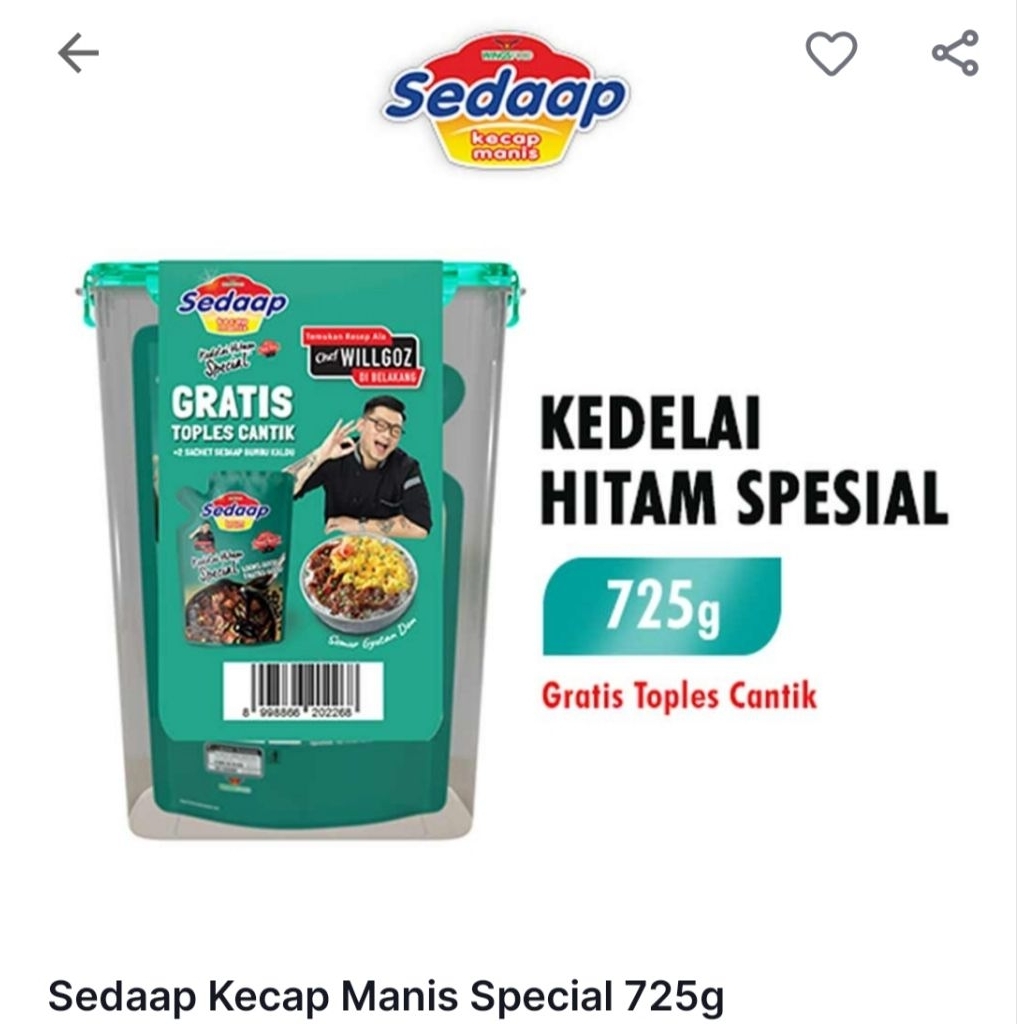 

Sedaap kecap 725gr Free container